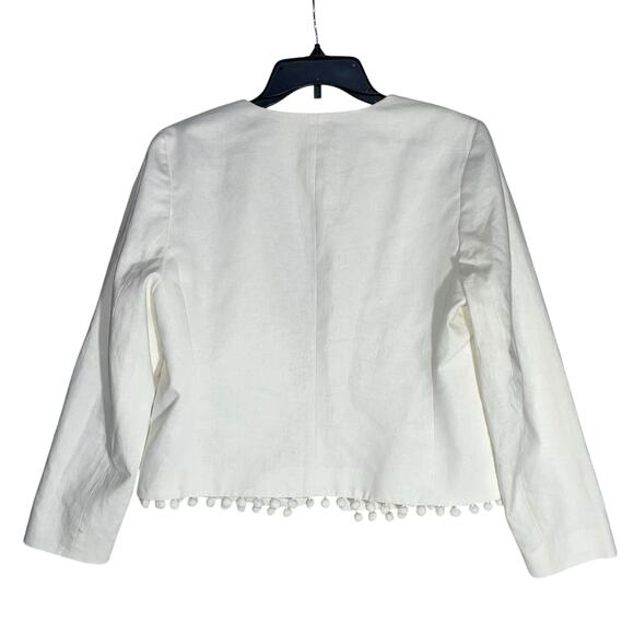 J. Crew Cropped Blazer Linen Blend Pom Pom - Picture 9 of 14